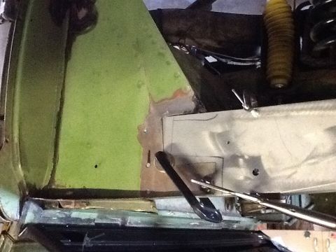 1988 Suzuki Samurai - Metal fabrication and repair work is underway on the vehicle's chassis and body panels.