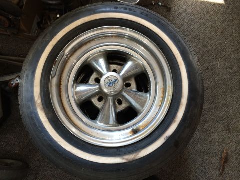 1964 Ford Fairlane - A Cragar S/S wheel with a whitewall tire is shown, likely a replacement part.