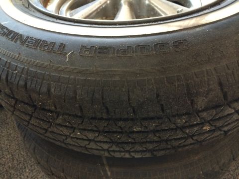 1964 Ford Fairlane - Close-up of a Cooper Trendsetter tire, showing sidewall text and tread detail.