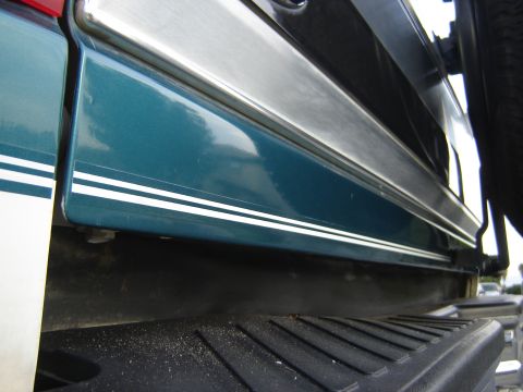 1996 Ford Bronco - Detail shot of a vehicle's lower body panel, showing pinstriping and trim.