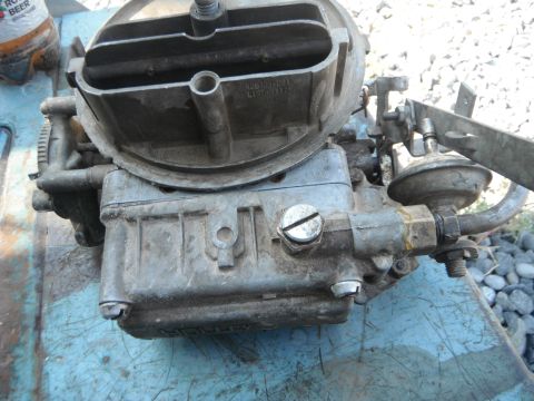 1972 International Scout II - Close-up of a Holley carburetor, likely for an older vehicle.