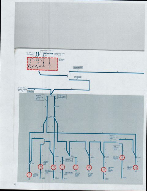 1979 Ford Bronco - This diagram details electrical connections for various vehicle lights and options, referencing specific components and configurations.