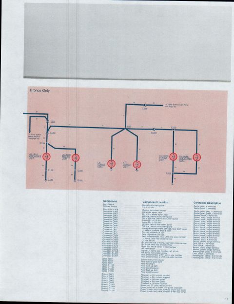 1979 Ford Bronco - This diagram details the wiring specific to the Bronco model, including a comprehensive list of components and their locations.