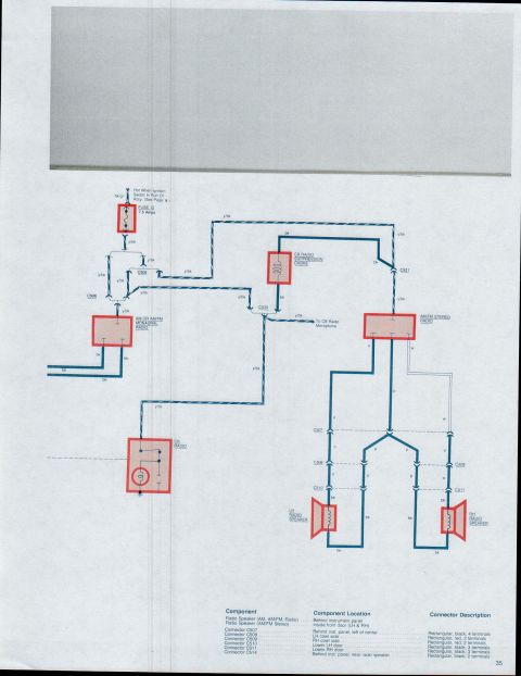 1979 Ford Bronco - This is a wiring diagram for a vehicle's audio system, detailing connections for the radio and speakers.