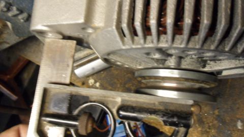 1972 Ford Ranchero - Detail of an automotive alternator pulley assembly, showing mechanical components.