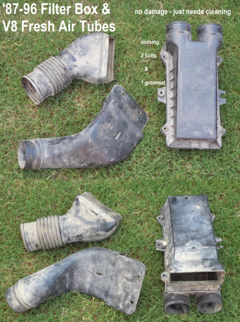 1983 Ford Bronco - '87-95 Bronco/F non-MAF Air Filter Box w/Fresh Air Tubes for smallblock V8 (5.0L/5.8L)