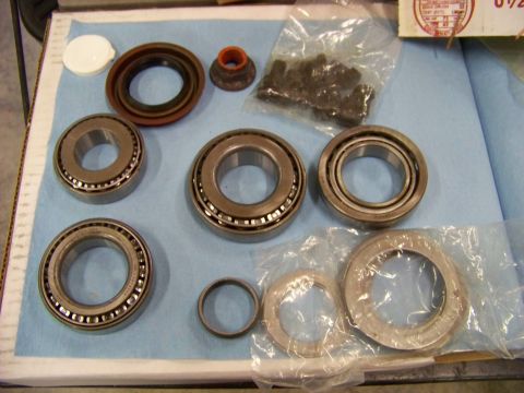 1999 Mercury Grand Marquis - Differential bearings and seals are laid out for a rebuild project.