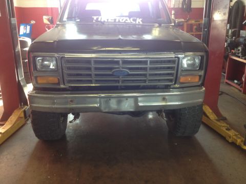 1986 Ford Bronco - Bumper and core support before the cutting