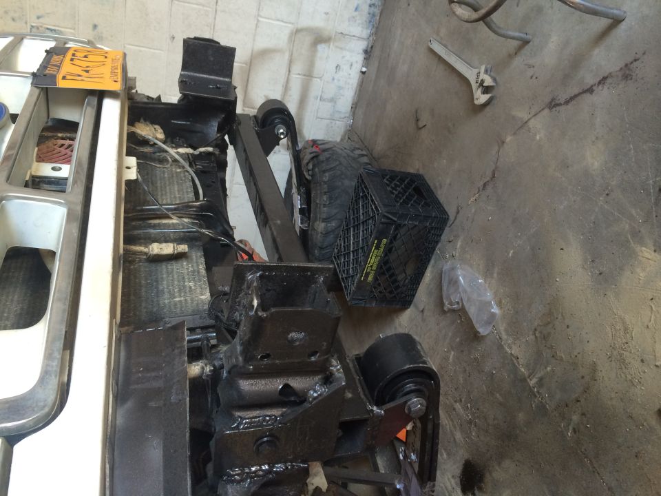 1994 Ford Bronco front end with visible radiator and suspension modifications