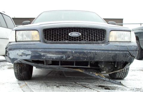 1998 Ford Crown Victoria - Onramp ice + guardrail = a new look for the Vic.