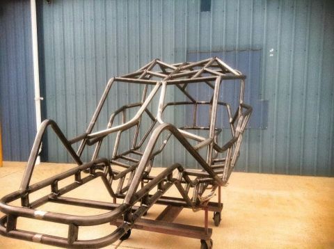 1986 Ford Bronco - Unfinished custom tube chassis frame for a vehicle project.