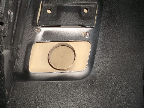 1967 Ford Mustang - This photo shows a section of a car's interior panel, likely for speaker mounting.