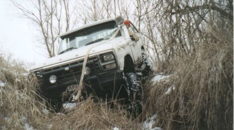 1980 Ford Bronco - BIG ditch! 3' drop to get in with an additional 3' hole to my passenger rear.