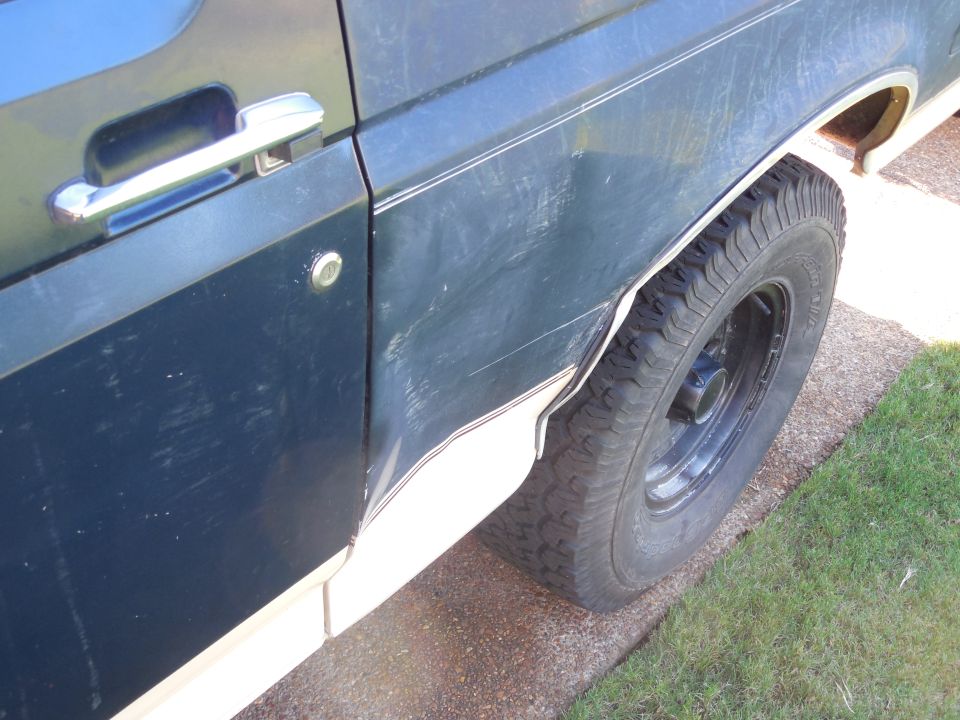 This is the dent that I intentionally left to remind him to be more careful.