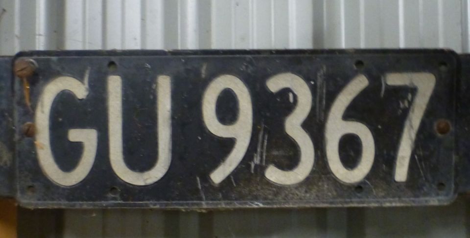 License plate GU9367
