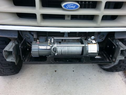 1992 Ford Bronco - Didn't have the time, so rather than doing it myself, I paid a shop to weld up the mount to the frame horns (cost $225). This way I can rem…
