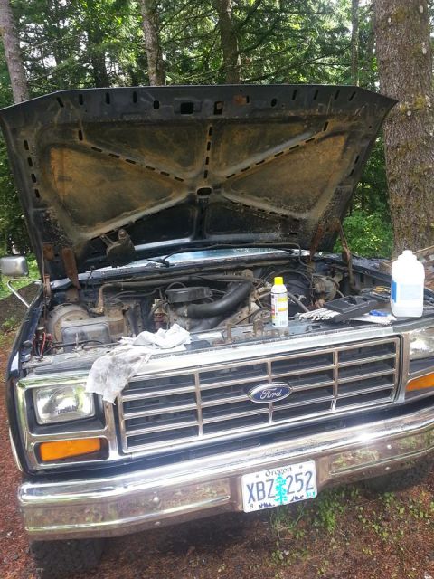 1986 Ford Bronco - front clip shot, during booster replacement