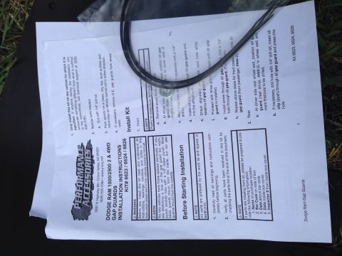 1979 Ford Bronco - This document details the installation of gap guards for Dodge Ram trucks, not a 1979 Ford Bronco.