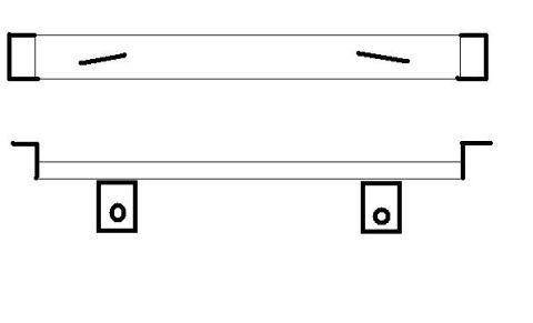 1985 Ford Bronco - This diagram shows a vehicle part with mounting brackets, likely for identification or repair purposes.