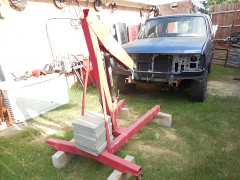 1993 Ford Bronco - All the cement is to set the truck & hoist on so they don't sink in the yard when it rains (like my truck did).