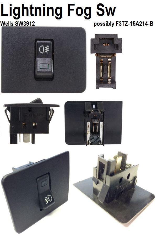 Lightning fog lamp switch Wells SW3912 multiple-angle parts collage