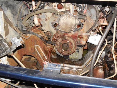1993 Ford Bronco - This is so much better after pressure-washing, but the old coolant still stinks.