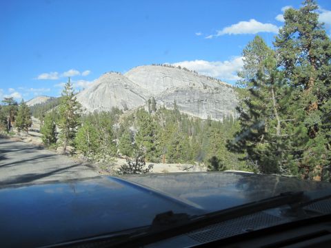 1989 Ford Bronco - View from inside a vehicle looking out at a mountain landscape.