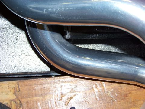 1974 Dodge Challenger - Polished exhaust pipes are visible in this close-up shot.