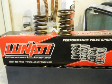 1979 Ford Bronco - A box of Lunati performance valve springs is shown with two springs on top.