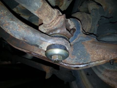 1986 Chrysler Fifth Avenue - I had replaced the missing outer bushings last year, but again, wanting the full effect of the urethane conversion, I swapped in the new ur…