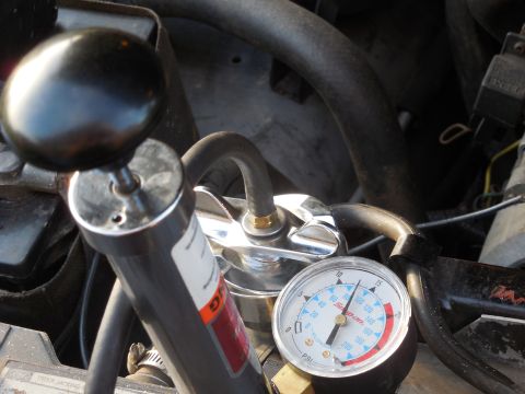 1983 Ford Bronco - Cooling System Pressure Test After filling the system absolutely full (no air), and checking every connection for proper closure & clamp ti…