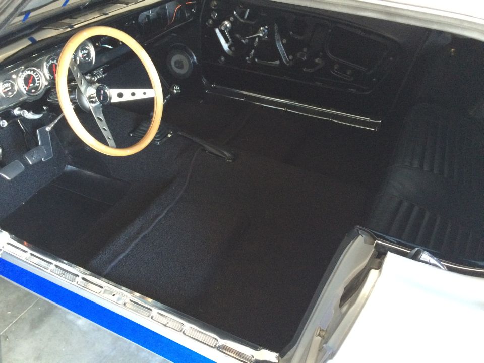 1965 Mustang AAC Black 80/20 install with 1 piece convertible style seat pan