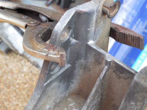 1983 Ford Bronco - Rather than drive the CV to the JY to look for another bracket, I'll try to weld this one back together, mainly for the practice. If it bre…