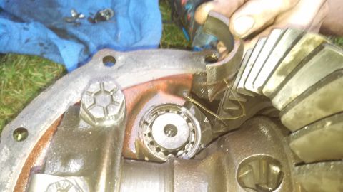 1979 Ford Bronco - Close-up view of differential gears and bearing assembly, likely undergoing maintenance or repair.