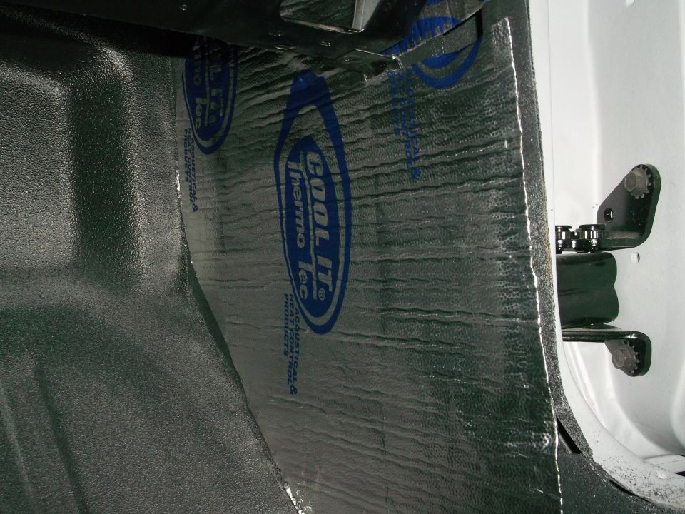 Firewall & kick panel areas insulated before A/C was installed.