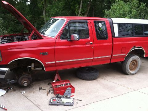 1996 Ford F-150 - Rusty pickup as I was replacing the rusted out coil/shock tower.