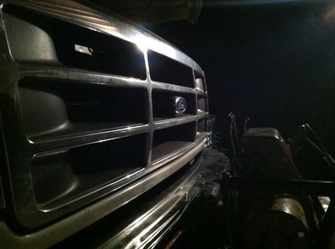 1996 Ford Bronco - Close-up of the front grille on a 1996 Ford Bronco.