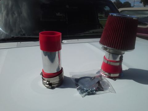 1996 Ford Bronco - Cold air intake kit i bought on ebay. Search 5.8 intake. This is a cheap kit from china but i diddnt want to pay 200 for a k&n. Anyway here…
