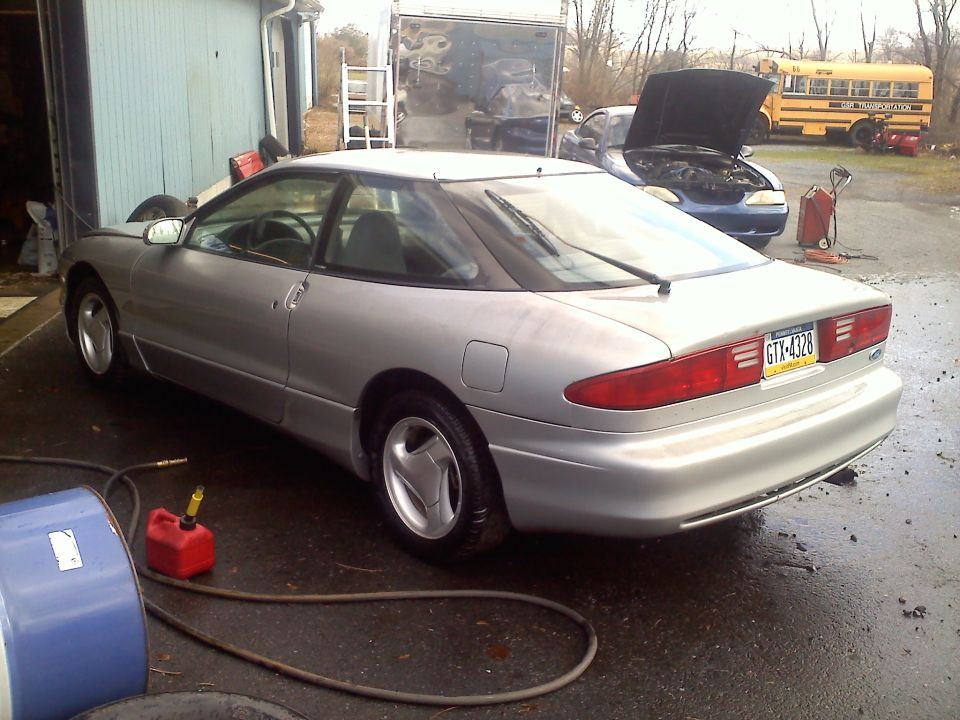 Silver 1993 Ford Probe GT rear quarter view with license plate GTA-4328