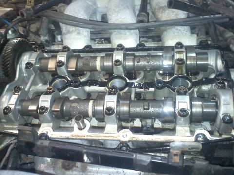 1993 Ford Probe - This image shows the internal workings of an engine, specifically the camshafts and related parts.