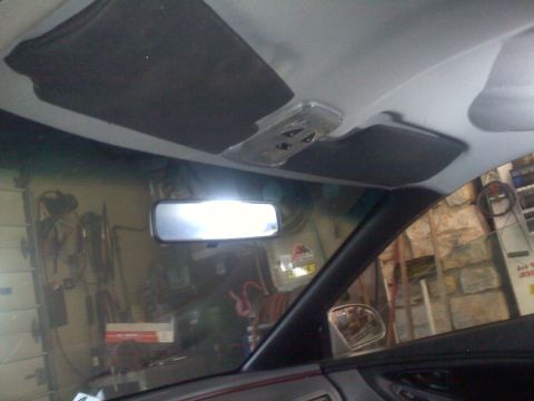 1993 Ford Probe - Interior view showing the headliner, sun visors, and rearview mirror.