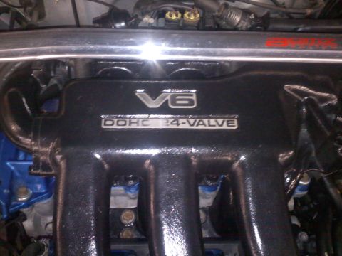 1993 Ford Probe - Close-up of a V6 DOHC 24-valve engine intake manifold.