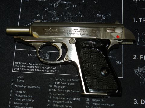 1996 Ford Bronco - A Walther PPK pistol is shown on a diagram mat with parts listed.