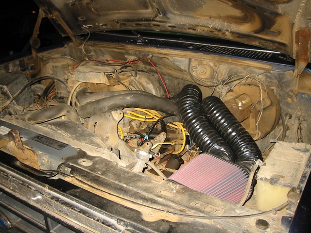 Custom K&N filter cool air setup.
