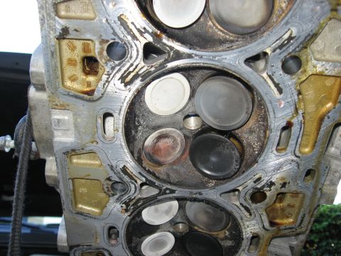 1994 Ford Bronco - This image shows the internal components of an engine's cylinder head, including several valves.