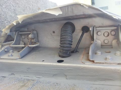 1976 Ford Ranchero - Close-up view of a hood hinge and a black corrugated wiring conduit, with a "Supermotors.net" watermark visible.