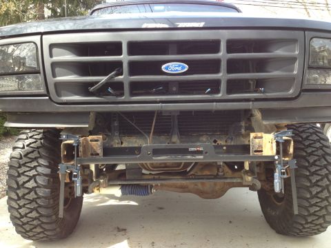 1996 Ford Bronco - Front view of a 1996 Ford Bronco showing the grille, bumper, and tires.