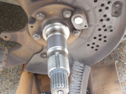 1983 Ford Bronco - It's worth the effort to clean off any accumulated grime, particularly from the base of the spindle where the inner wheel seal fits.