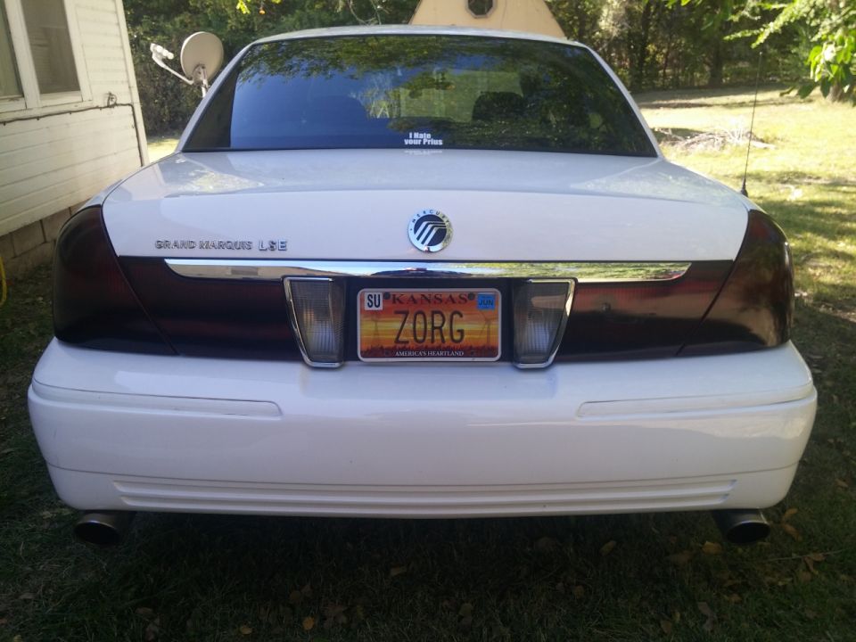 2000 Mercury Grand Marquis LSE rear view with Kansas license plate ZORG