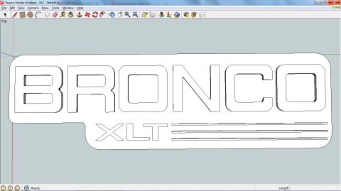 1995 Ford Bronco - 3D rendering of a Bronco XLT Emblem